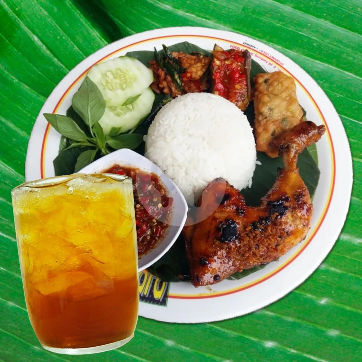 Paket Ayam Pejantan Bakar + Ice Tea
